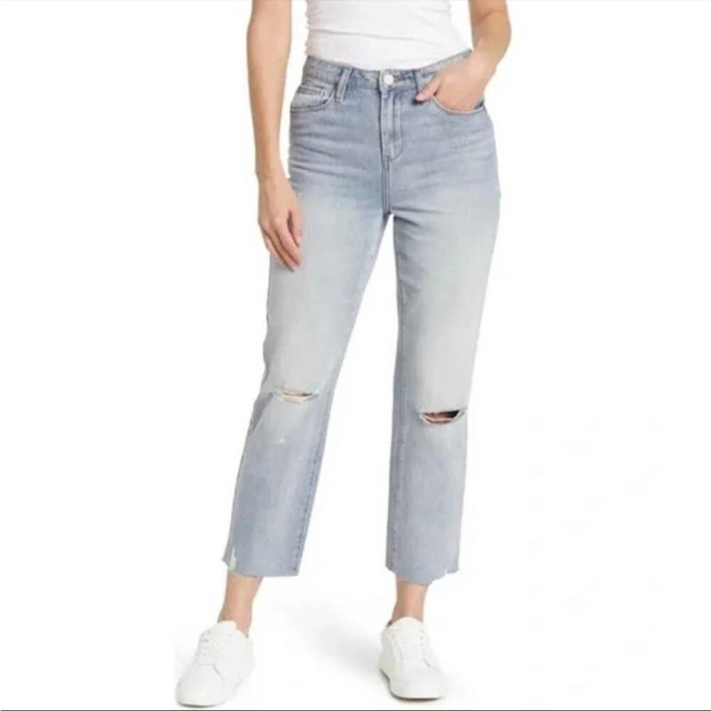 Blank NYC NWT Madison high rise crop jeans distressed raw hem